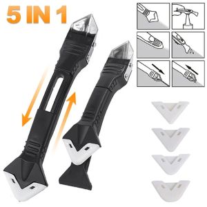 Feelife 5 In 1 Silicone Scraper Sealant Smooth Remover Tool Set Caulking Finisher Smooth Grout Kit Floor Mould Removal Hand Tools Set