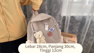 Larkair Ready Stock Schoolbag Womens Korean Harajuku ulzzang high school students versatile ins style backpack women Casual beg