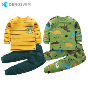 Denosim Bộ đồ thể thao dễ thương cho bé bộ đồ ngủ dài tay cho bé trai bé gái + quần Bộ quần áo nhà