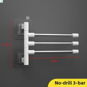 XIXIANGZI | Drill-Free Rotating Multi-Bar Stainless Steel Bathroom Rack
