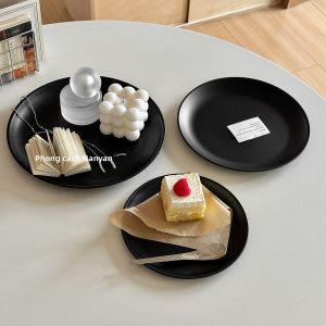 Mâm Cắm Tráng Men Thép Không Gỉ Hình Tròn Phong Cách Scandinavia Dùng Trong Gia Đình Để Đựng Đồ Ăn Nhẹ Trưa Hè Và Trái Cây