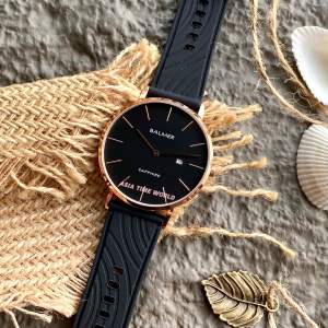 [Original] 8183G RG-4 Balmer Sapphire Mens Watch with Black Dial and 50m Water Resistant Black Rubber Strap | Official Warranty