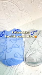 DRKS85 Kaos Kaki Pendek Pria Wanita Ankle Socks Kaos Kaki Semata Kaki Motif Ikan Paus 5 pcs Random