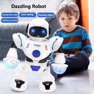 ToyStory Dazzling Music Robot Shiny Educational Toy LED Light Electric Dancing Space Walking Robot Toy Educational Toy For Kids Gift