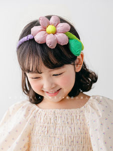 Adorable Korean Style Childrens Hair Accessories Large Flower Hairband Baby Girl Sweet Fashionable Hair Clip Non-Reinforcing Headband