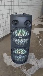 16 Inch Bluetooth Speaker With Mic Double Big Size Portable Bluetooth Karaoke Speaker with adjustable Bass and Treble FREE Wired Microphone FREE Remote FREE Cord Charger FM Radio AUX-IN USB Playback