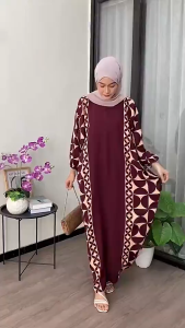 Kaftan Motif Claudy Ld 180 cm Kaftan Panjang Muslim Wanita Nyaman