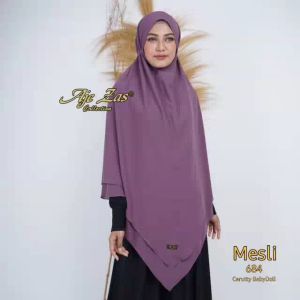 BISA COD! Hijab Instan Syari Jumbo Non Pet Tali Kode MESLI Bahan Ceruti Babydoll By Ory AjeZas Colle
