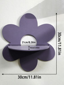Wooden Flower-Shaped Wall shelves - Cute Nursery Decor Shelf Floating Display Stand for Kids Room Wall-Mounted Storage Rack