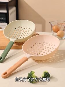 Large Colander Noodle Vegetable Drain Spoon Kitchen Silicone Long Handle Dumpling Draining Filter Spoon
