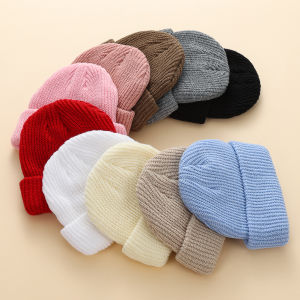 Autumn Winter Infant Turban Hats Boys Girls Korean Ins Solid Knitted Baby India Beanies Caps Kids Elastic Headwraps Headwear