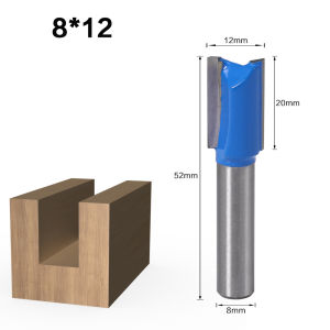 8mm Shank Woodworking Straight Router Bit 6-20mm Diameter Double Flute Grooving Milling Cutter For Wood Slotting And Processing