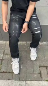 Celana Jeans Panjang Pria AFR99 Distro Sobek Lutut Robek Ripped Slimfit Stretch Terbaru