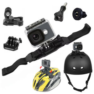 Có Lỗ Thông Hơi Mũ Bảo Hiểm Dây Đeo Cho GoPro Hero 13/12/11/10/9/8 DJI Osmo Action 5 Pro 3 4 Insta360 X3 X4 Có Thể Điều Chỉnh Mũ Bảo Hiểm Xe Đạp Camera Hành Động Gắn