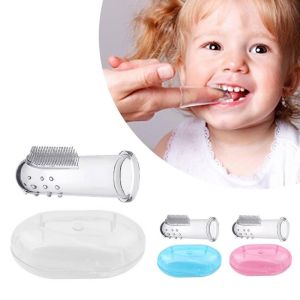 Murah Banget - Sikat Gigi Bayi Silikon Dengan Kotak / Finger Toothbrush untuk 3 - 18 Bulan / Pembersih Lidah Bayi