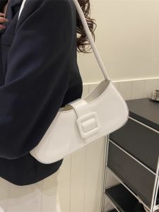 Trendy Canvas Shoulder Bag for Women Large Capacity Underarm Tote Bag Commuting Class Single Shoulder Bag Soft Square Shape