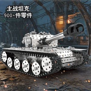 3D Stereo Metal Building Blocks Model Adult High Difficulty Assembly Toy Tank Vehicle Precision Mechanism Track Style