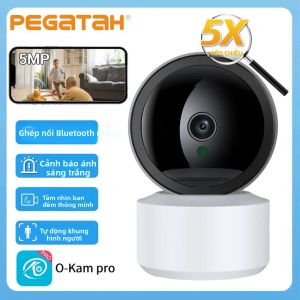 Camera IP 5MP O-Kam Pro 1-4 Chiếc Camera Giám Sát Không Dây WiFi Thông Minh Trong Nhà Camera An Ninh CCTV Với Chức Năng Theo Dõi Tự Động Dành Cho Trẻ Em Vật Nuôi Màu Trắng