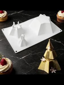 Cây Giáng Sinh Khuôn Silicon Làm Mousse Thân Thiện Với Môi Trường Thực Phẩm Sô Cô La Món Tráng Miệng Dụng Cụ Làm Bánh Phụ Kiện Nhà Bếp