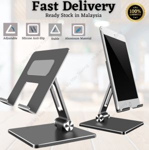 Potable & Adjustable Non-Slip Ventilated Tablet Stand Aluminium Alloy Holder (Ready Stock)