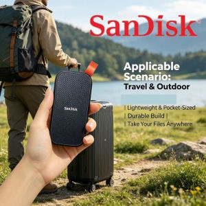 SanDisk E30 Portable SSD USB 3.2 Gen2 External Drive 1TB 2TB 4TB 6TB 8TB 10TB Up to 520MB/s Shock & Vibration Resistant