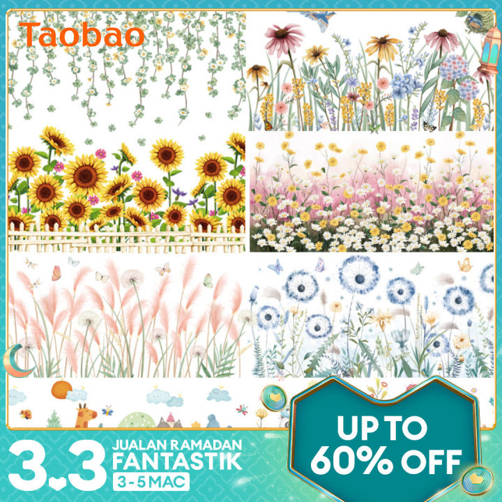 Wall Stickers Garden Flower Fence Living Room Bedroom SelfAdhesive