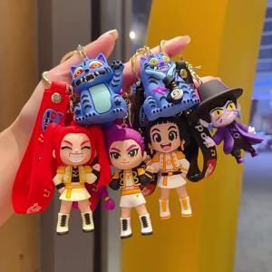 hot toys | 2026 K-pop Idol Group Keychain Rumi Mira Zoey Anime Figure Keyrings PVC Backpack Pendant Birthday Chiritmas Gift Party Favors 키링