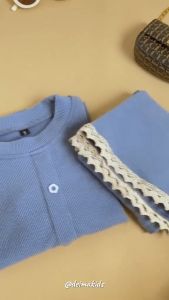 Paket Bundling One Set KESLI top & Flare with Lace - Fashion One Set Anak Perempuan Usia 2-12 tahun Bahan Knit Premium
