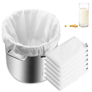6Pcs Beer Homebrew Filter Bag for Brewing Reusable Kitchen Food Filter Bags Strainer Fine Mesh Bag for Beer Milk Juice Filter