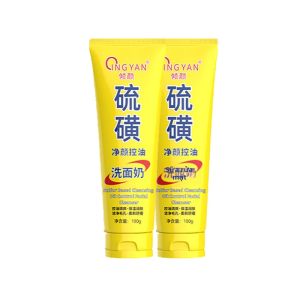 Kem Rửa Mặt Sulfur Dành Cho Nam Và Nữ Của Qinyan Giúp Làm Sạch Lỗ Chân Lông Kiểm Soát Dầu Loại Bỏ Mụn Đầu Đen Dưỡng Ẩm Sâu