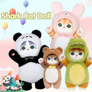 25cm Shark Cat Dress-up Doll Cat Dress Dinosaur Bear Clothes Plush Doll Childrens Plush Toys Soft Stuffed Toys