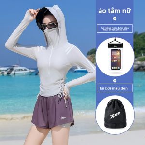 XTEP | Bộ Đồ Bơi Có Mũ Dài Tay Giúp Thon Gọn Vùng Bụng