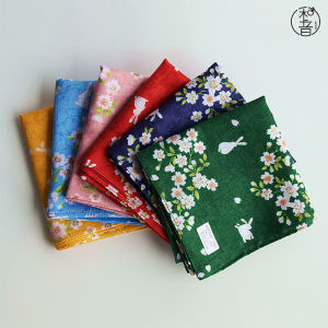 Fengfeng Pure Cotton Thin and Soft Bunny in Flowers Beautiful Handkerchief