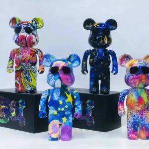 Best Cool Boy Gift! Graffiti Violent Bear Bluetooth Audio Home Decoration Card Small Audio Trend Teddy Bear Birthday Speaker