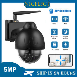 NICELECT Black Metal 5MP PTZ 3x Digital Zoom Wifi Dome Auto Tracking IP Camera Spinning Waterproof Wireless IR Audio Talk SD Card CCTV
