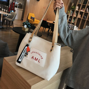 Túi tote vải Canvas phong cách Hàn Quốc vừa A4 tặng kèm móc khóa thời trang LX277