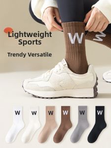 JINGCHI | Womens Cotton Sports Socks Thickened Pure Cotton Absorbent No-Show Mid-Calf Spring Autumn Winter Breathable Cushioned Socks