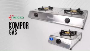 Omicko Kompor Gas 1 Tungku Stainless Steel Teflon Paket Set Lengkap - KM201 - FREE ONGKIR
