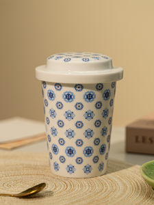 2025 New Large Capacity Ceramic Coca-Cola Cup with Lid Yangliyu Porcelain Office Home High End Personal Cup Floral Pattern