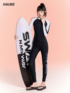 Womens Swimsuit Conservatively Thin Long Sleeves Pants Sun Protection Quick-Drying Dive Skin Surfing Wetsuit Snorkeling and Rafting Swimsuit