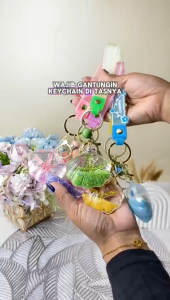 Gantungan Kunci Natural Shell KeyChain KERANG Glitter Cair Cantik Nuansa Laut Ganci Bag Charm Gantungan Tas Lucu