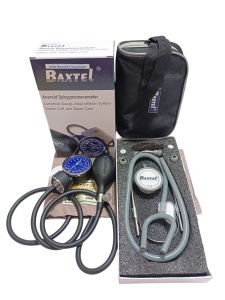 Baxtel Aneroid Sphygmomanometer Blood Pressure Monitor With Gray Deluxe Stethoscope