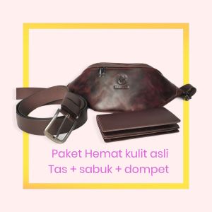 tas kulit asli pria paket hemat
