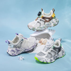 Kids Running Shoes Cool Fabric Hollowed-out Mesh Flexible Non-slip Knob 27-38 Girls Boys Sneakers Leisure 6 Years Old Preschoolers New Fashion Style Durable Pupils Comfy Kindergarten Primary School Students Lively Children Sports Footwear