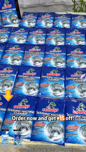 Top Seller WASHING MACHINE CLEANER POWDER 125g | Easy to Use | Helps Removes Odor | Effectively Removes Residue | 99.9% Antibacterial Sterilization | Washing Machine Mold Remover | Compatible for All Type of Washers | High-Powered Active Oxygen Technique.