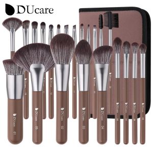 DUcare 22Pcs/Set Makeup Brushes with Bag Professional Makeup Tools Premium Synthetic Kabuki Foundation Blending Brush Face Powder Blush Concealers Eye Shadows with Case【Post in 24 Hours & 90 days Warranty Services】