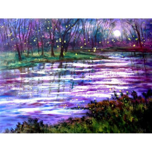 Jigsaw Puzzle for Adults 1000Pieces Moonlight Forest Flower Scenery Paper Puzzle Home Wall Decoration Gift Idea