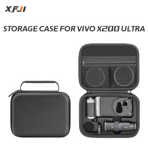 XFJI Storage Bag Case PU Leather Drop-resistant Hard Shell Handbag for VIVO X200 Ultra Photographers Kit Protective Accessories