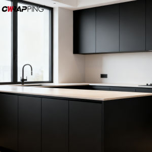 Matte Black Vinyl Self-adhesive Wall Wallpaper Home Decor PVC Waterproof Decorative Wall Decals Furniture Adhesive Paper Sticker