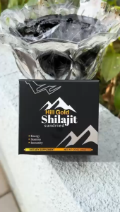 Hill Gold Shilajit Sundried Dietary Supplement - Energy Stamina Vitality - Stay Hydrated Throughout the Day - Natures Pure Gold from the Himalayas - Net Wt. 10g (0.35oz)